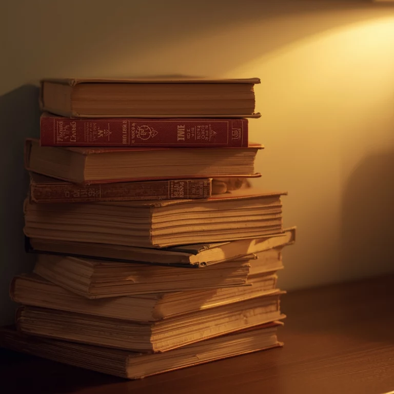 Ein Stapel Bücher auf einem Tisch.